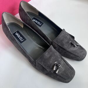 VANELi (Nordstrom Brand) Vintage Wedge Heel Loafers Suede Grey Women’s Size 9.5